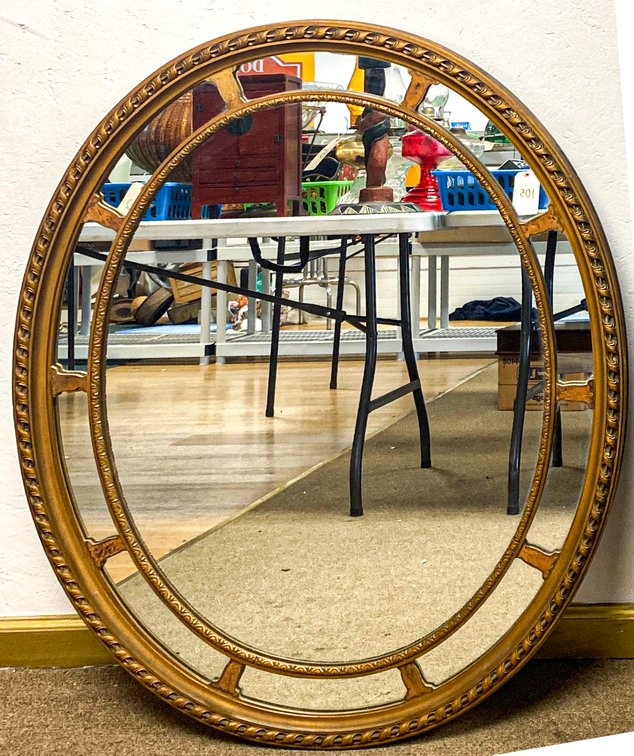Victorian Wall Mirror With Gold-Toned Frame