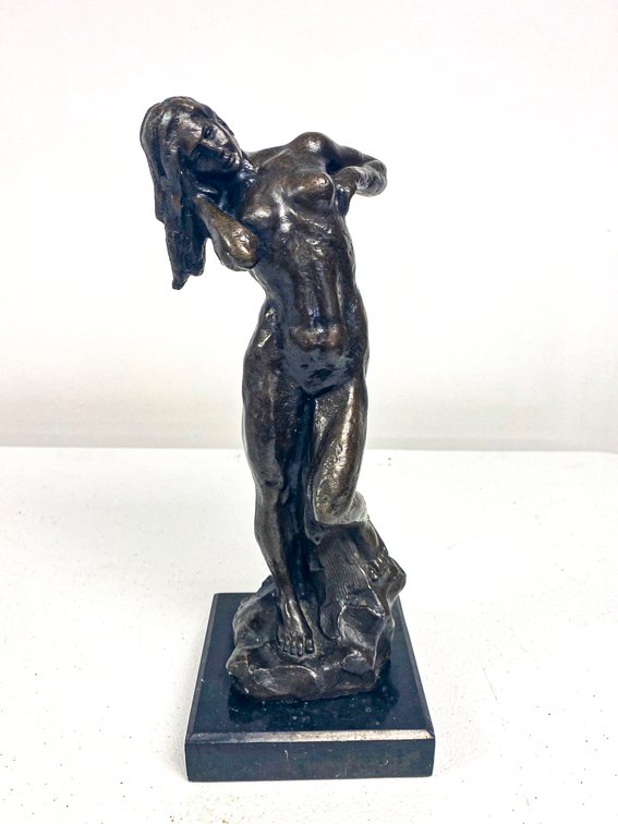 Signed Lobo Bronze Sculpture of Woman