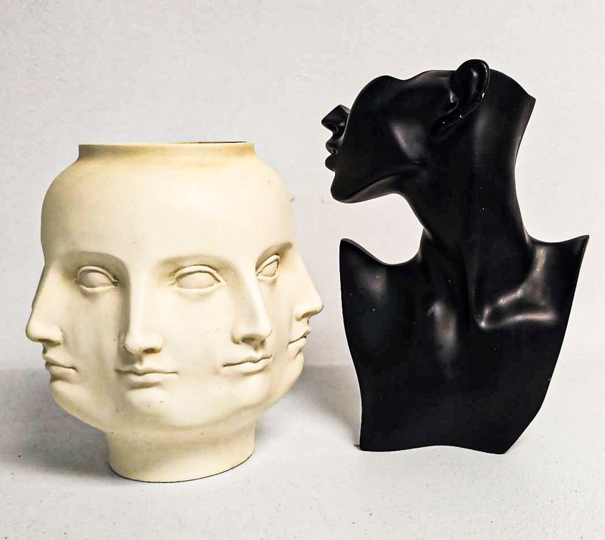 Perpetual Face Vase and Sculptural Bust