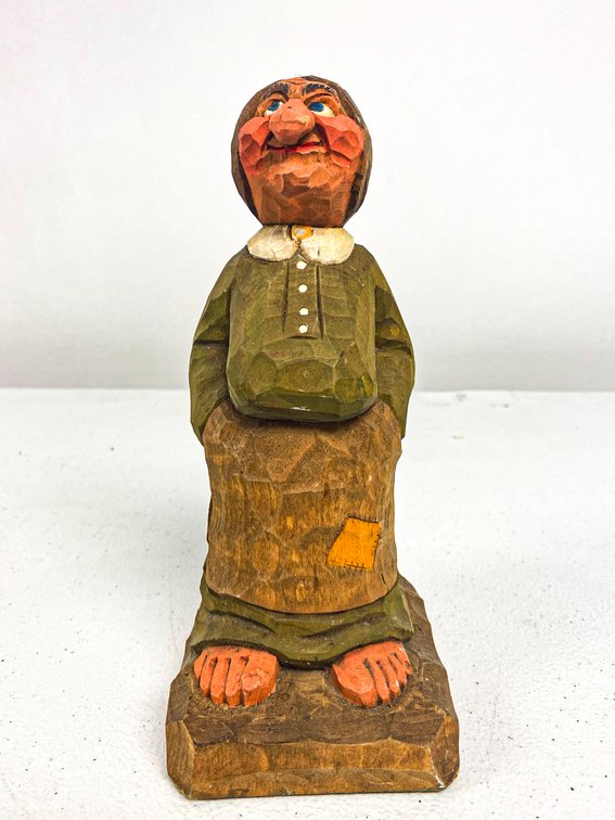 J.R. McNeill Painted Wood Figurine 