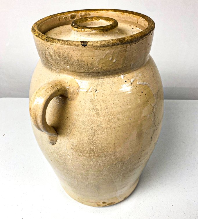 Four-Gallon Stoneware Crock with Lid