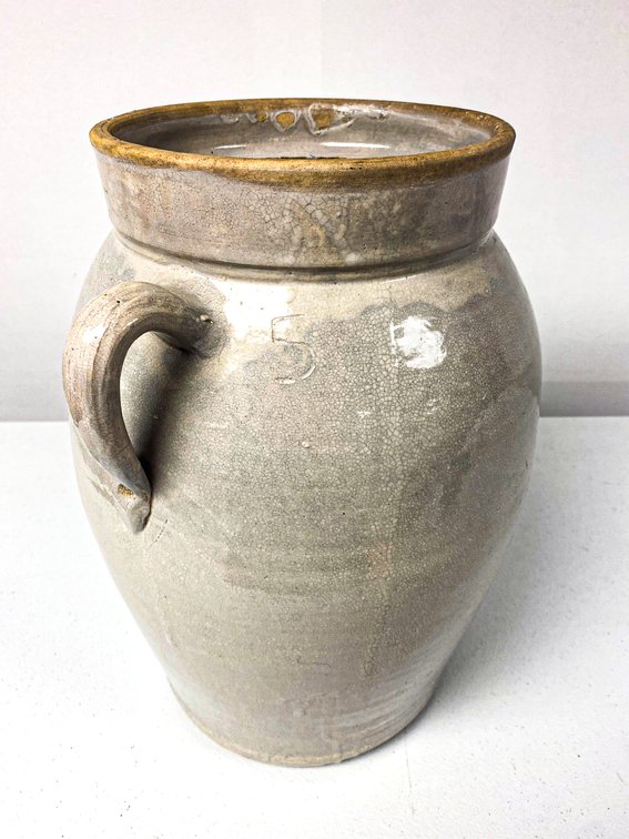 5-Gallon Stoneware Crock with Gloss Glaze and Handle
