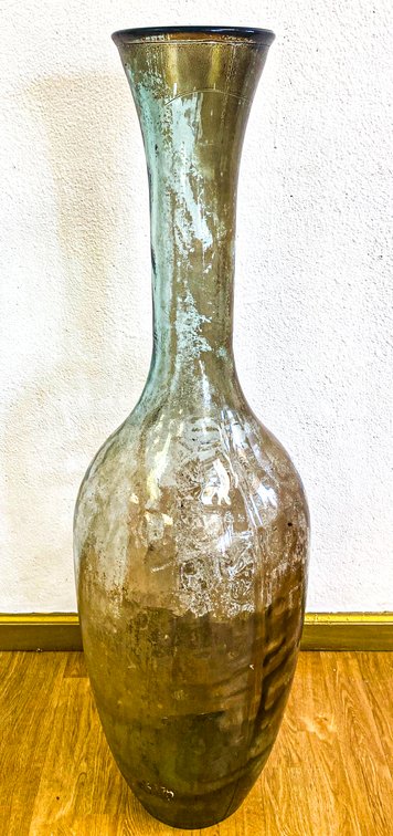 Very Tall Glass Vase with Iridescent Finish