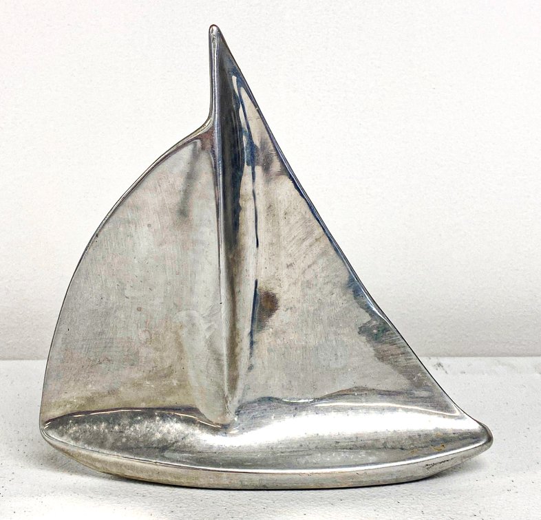Hoselton Canada Aluminum Ship Sculpture, Signed