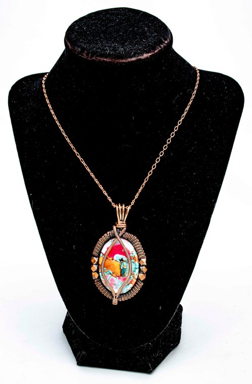 Turquoise & Copper Wire Wrap