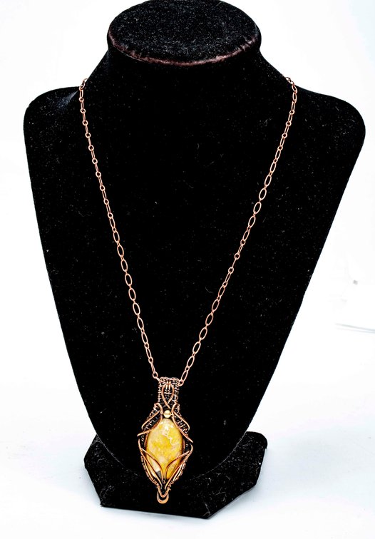 Bumble Bee Jasper & Copper Wire Wrap