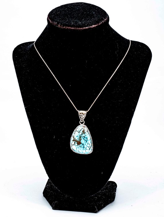 Sterling & Turquoise Pendant - 23.8 G