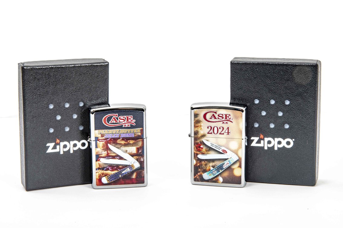 Two Zippo Lighters- NIB- Case Knives-PBJ & 24 Xmas