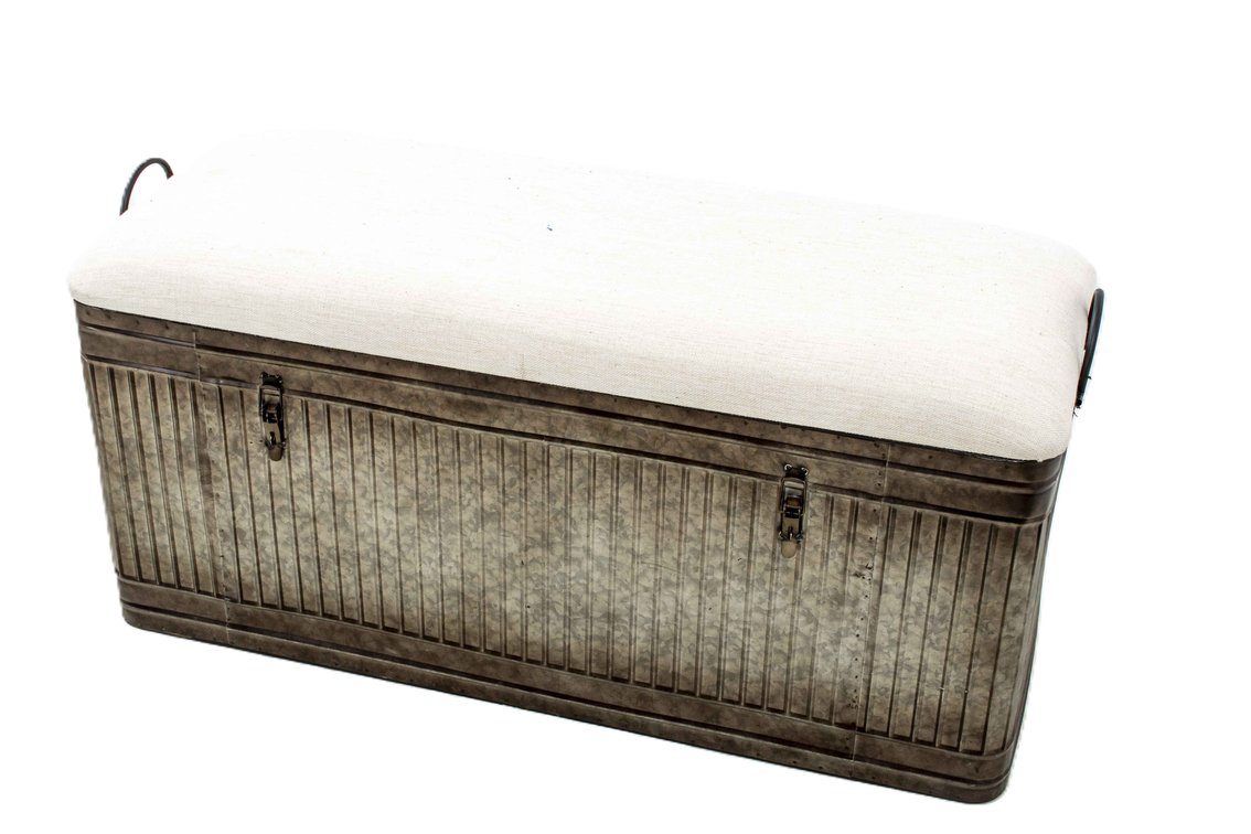 Galvanized Steel Upholstered Bench