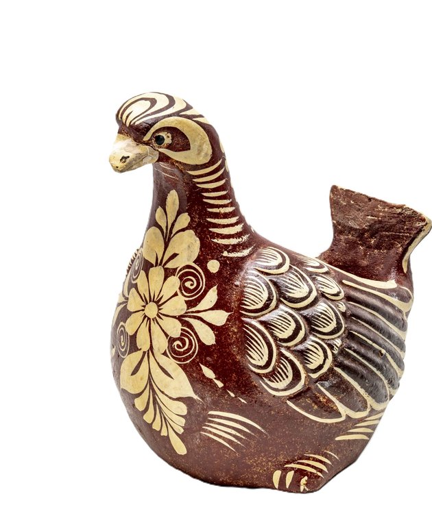 Hand-Painted Peruvian Style Hen Planter