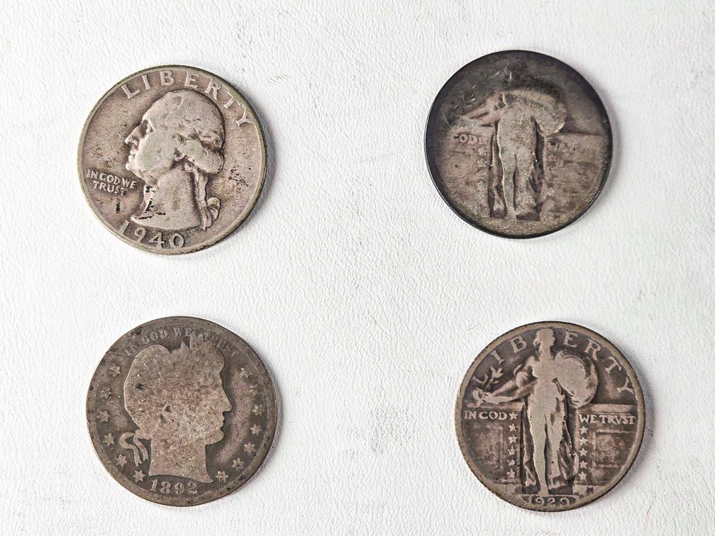 Four U.S. Silver Quarters