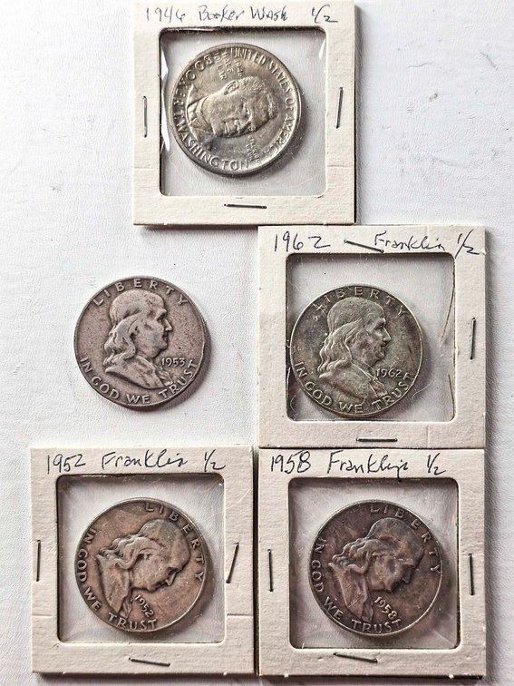 5 U.S. Half Dollars (1946-1962)