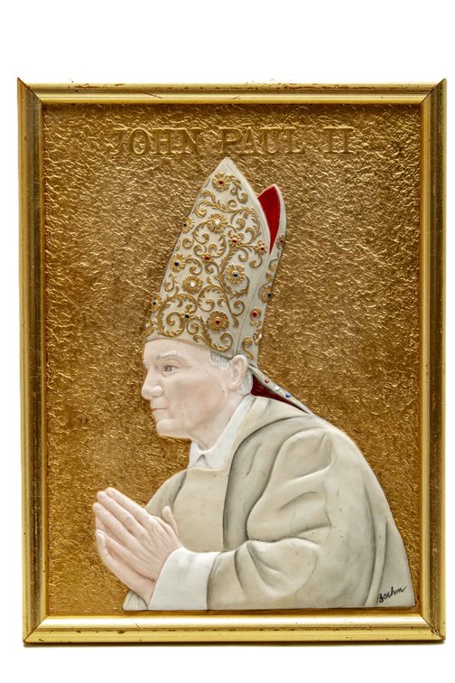 Boehm Pope John Paul II Porcelain Plaque