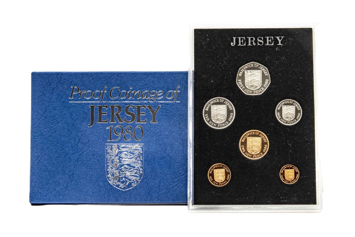 1980 Jersey Proof Coins Set- Royal Mint