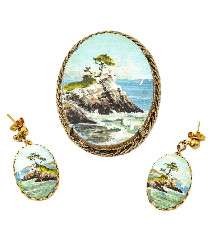 Jane Blunk Hand-painted Jewelry Set