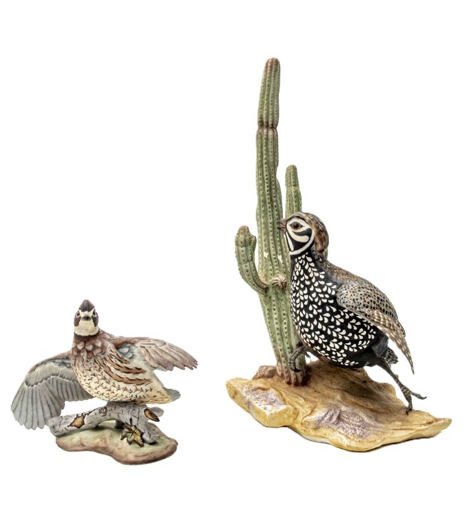 Boehm Bob White Quail & Male Mearns Quail