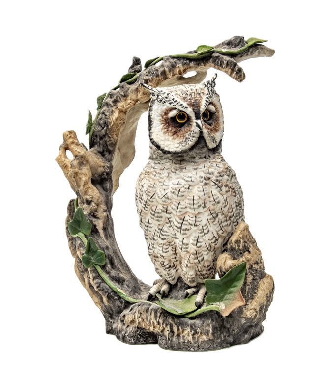 Boehm White Faced Scops Owl Figurine