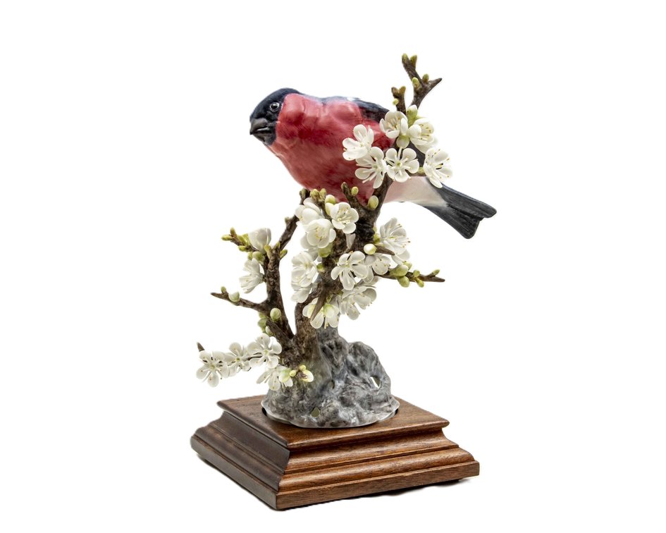 Royal Worcester Bull Finch & Blackthorn Figurine