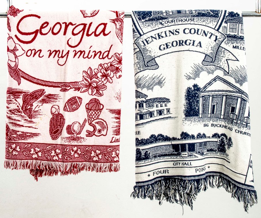 Red & Blue Georgia Throw Blankets