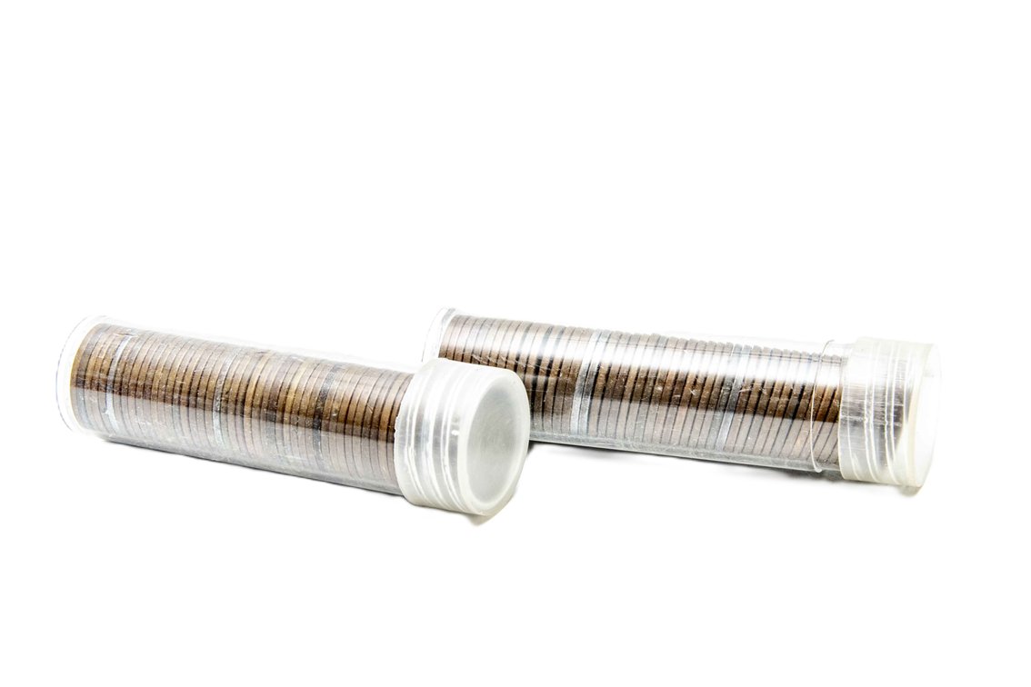 Two Tubes of Wheat Pennies + Steel Pennies