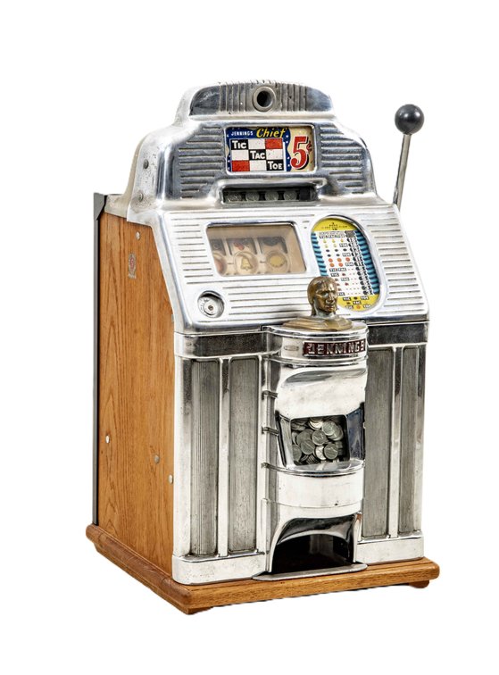Jennings 5 Cent Chief Tic-Tac-Toe Slot Machine