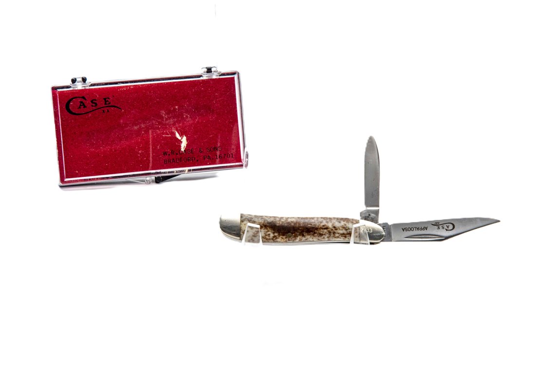 Case- Appaloosa Bone Peanut Folding Knife