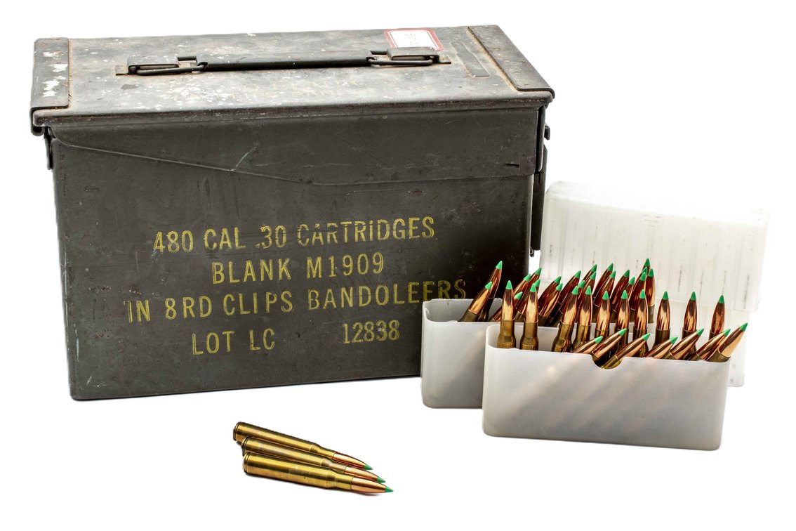 30-06 Green Tip Ammo- Federal- 40 Rnds + Ammo Can