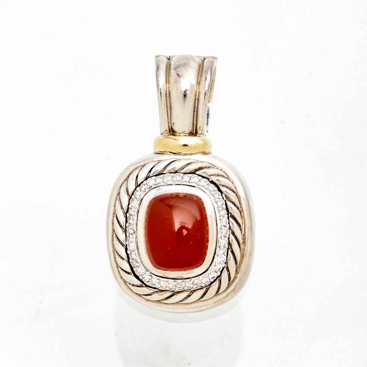 D. Yurman Ster./18K Carnelian/Dia. Pendant- 19.3 G