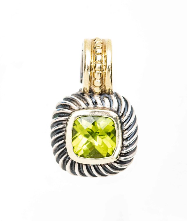 David Yurman Ster./14K Peridot Pendant- 5.5 G