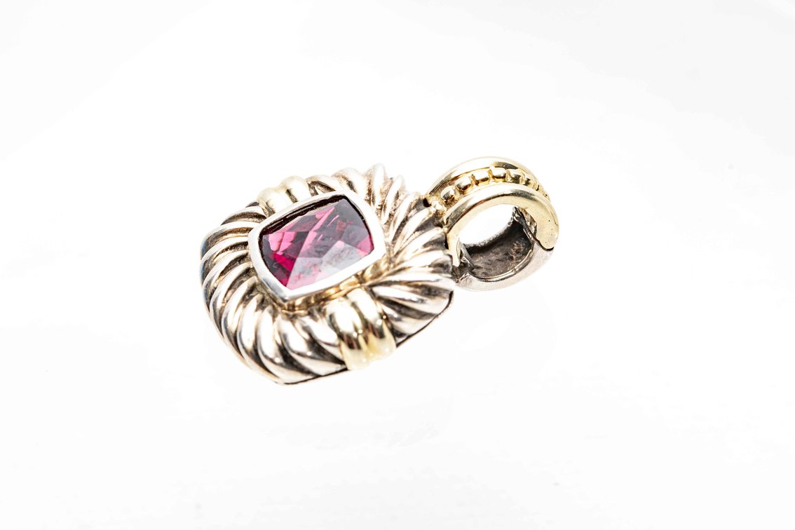 David Yurman Ster./14K Tourmaline Pendant- 7.1 G