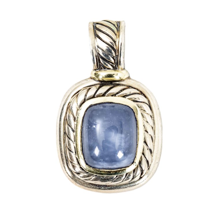 D. Yurman Ster./14K Blue Chalcedony Pendant- 11.9G