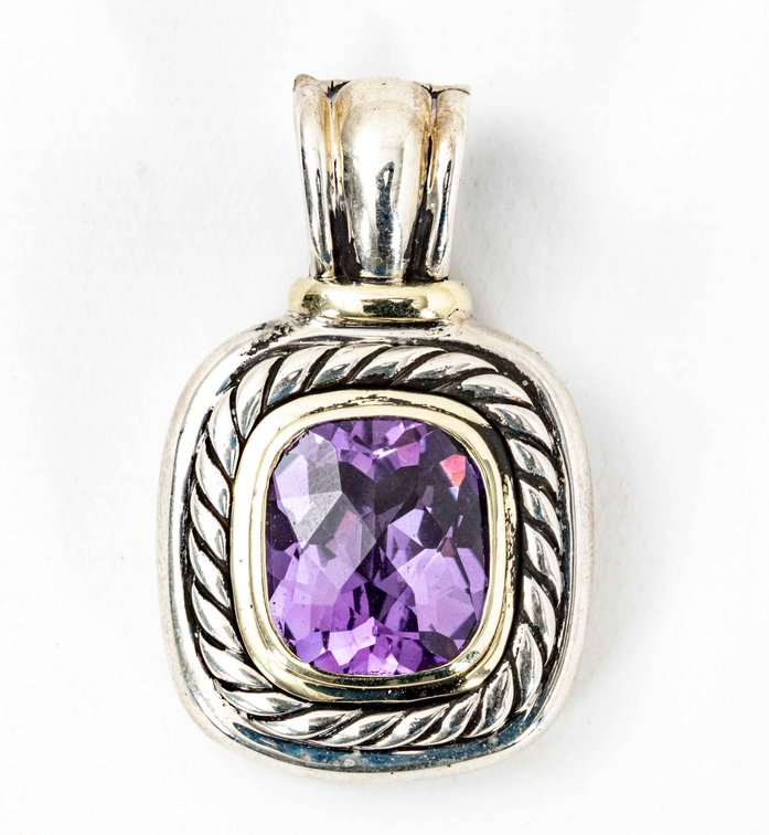 David Yurman Ster./14K Amethyst Pendant- 23.1 G