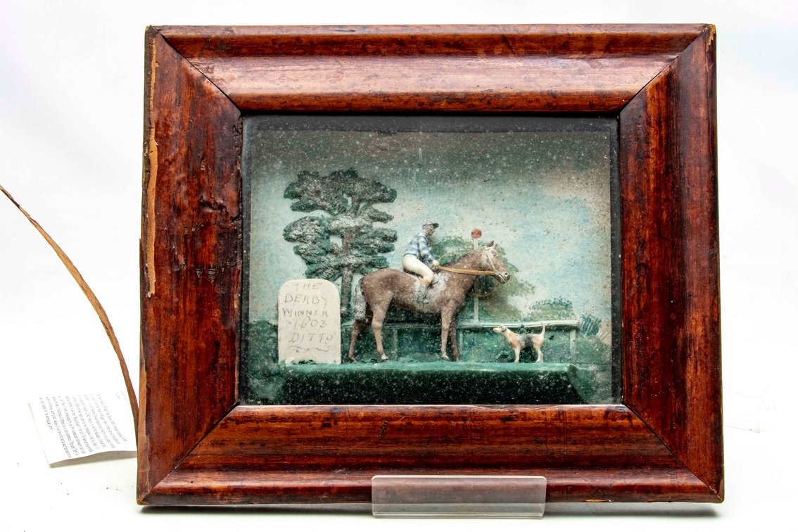 Antique Hand Painted Wax Shadow Box of Ditto