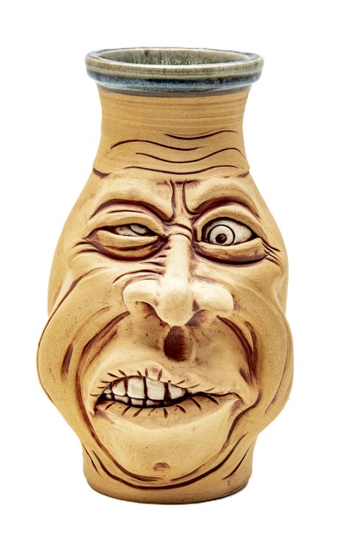 Pottery Face Vase by Crystal Ward