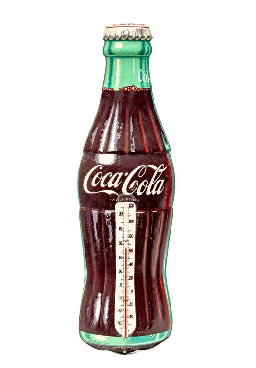 Coca-Cola Metal Bottle Thermometer by Robertson