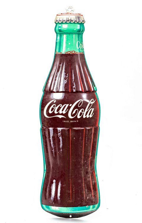 1960's Coca-Cola Metal Bottle Sign by Robertson
