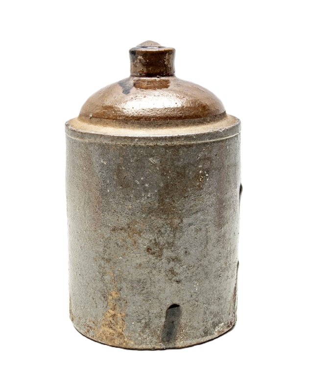 Antique J.D. Bishop Half Gallon Stoneware Jug