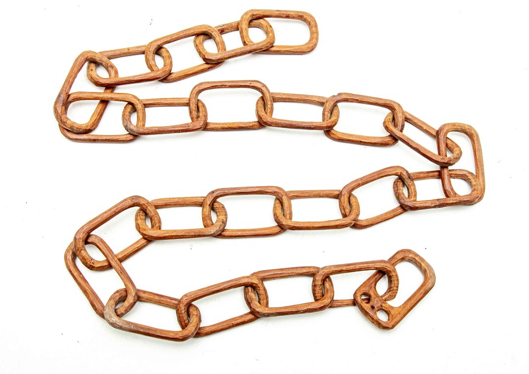 Whittled 36" Wood Link Chain - Hand Carved!