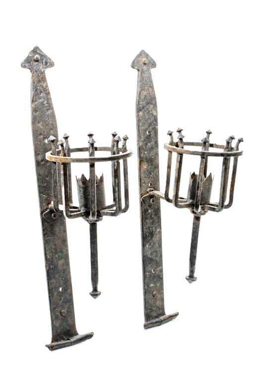 Forged Wrought Iron Gothic Wall Sconces
