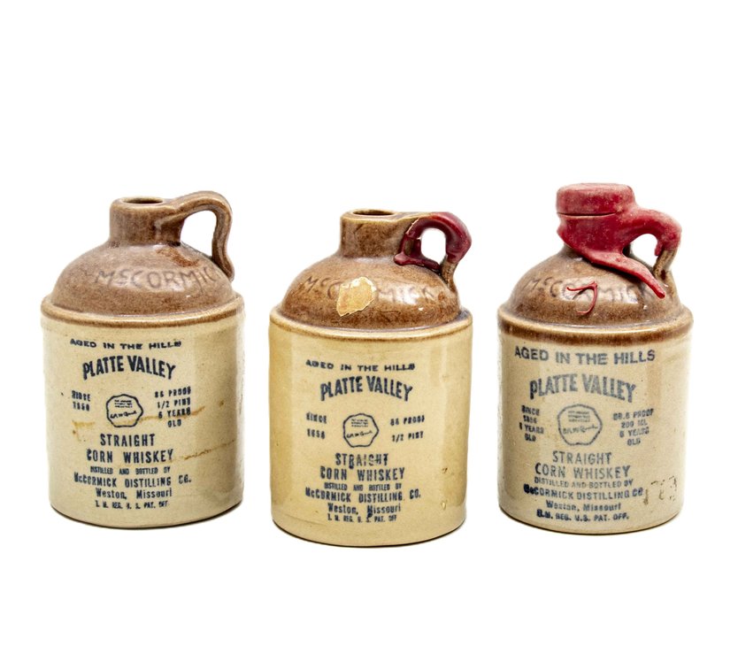 Three (3) Vintage McCormick Platte Valley Jugs