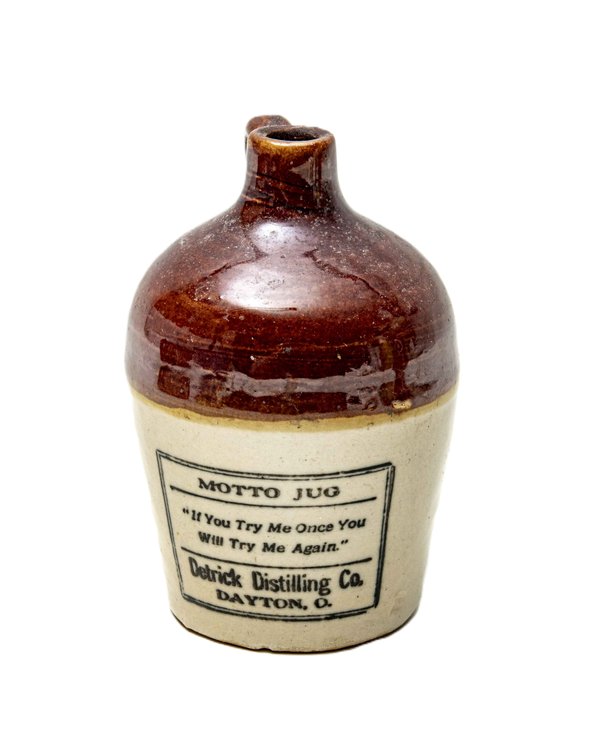 Antique Detrick Distilling Co. Mini Motto Jug