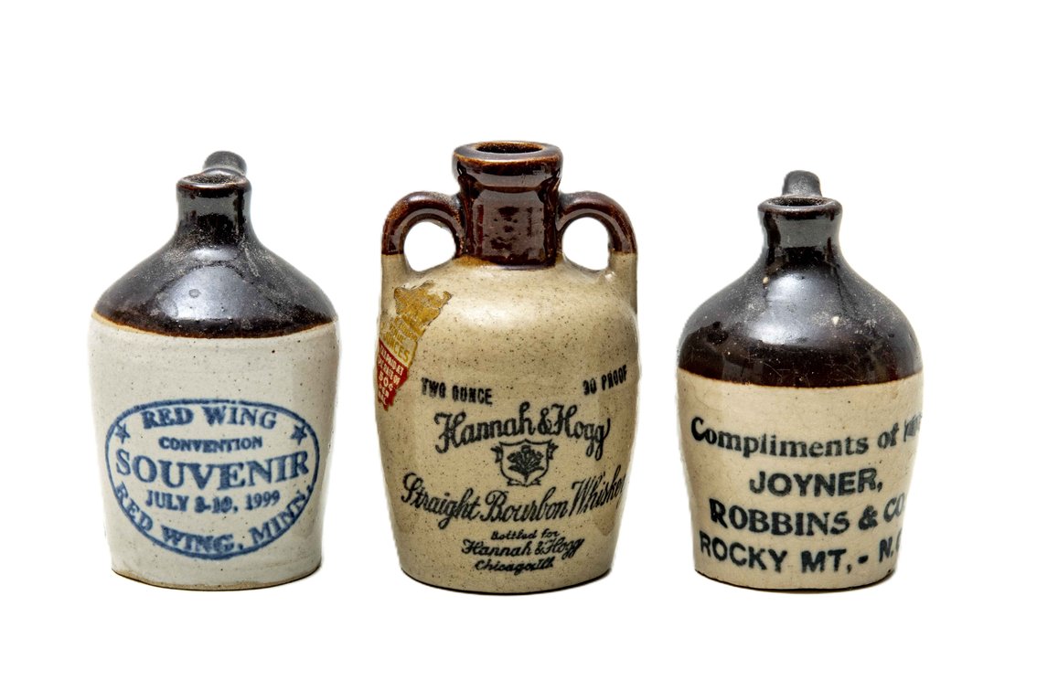 Three (3) Vintage Stoneware Mini Jugs