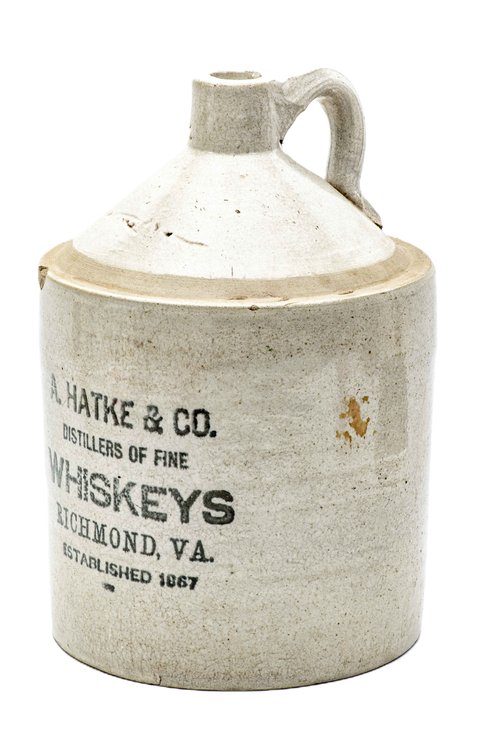 Antique A. Hatke & Co. Whiskeys Stoneware Jug