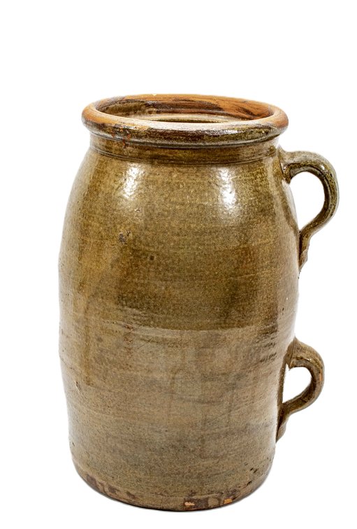 Vintage Stoneware Two Handle Butter Churn