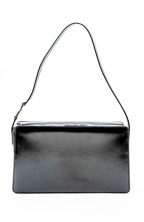 Vintage Black Patent Leather Gucci Shoulder Bag