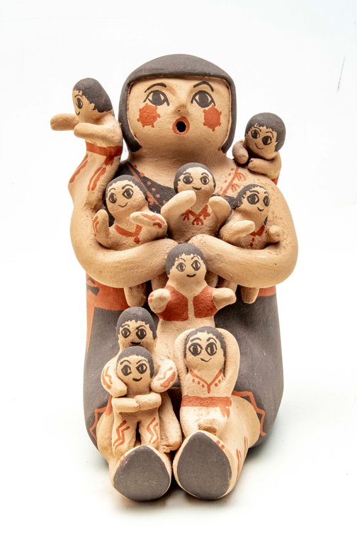 Signed Jemez Pueblo Storyteller Figure