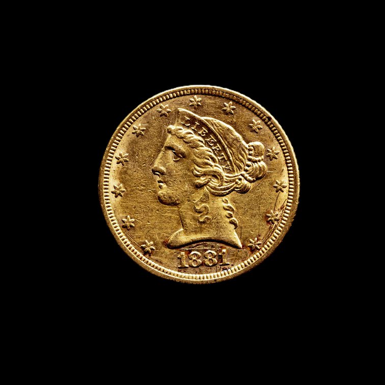 US $5 1881 Gold Liberty Coin