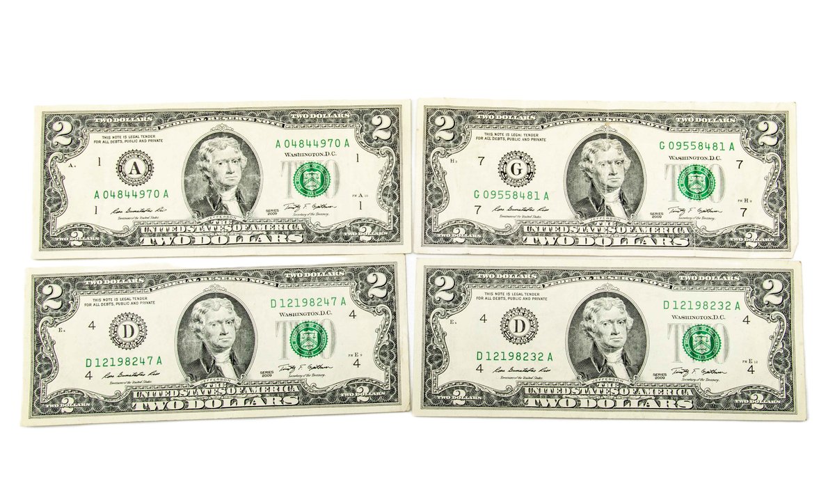 4- US $2 Bills- Series 2009