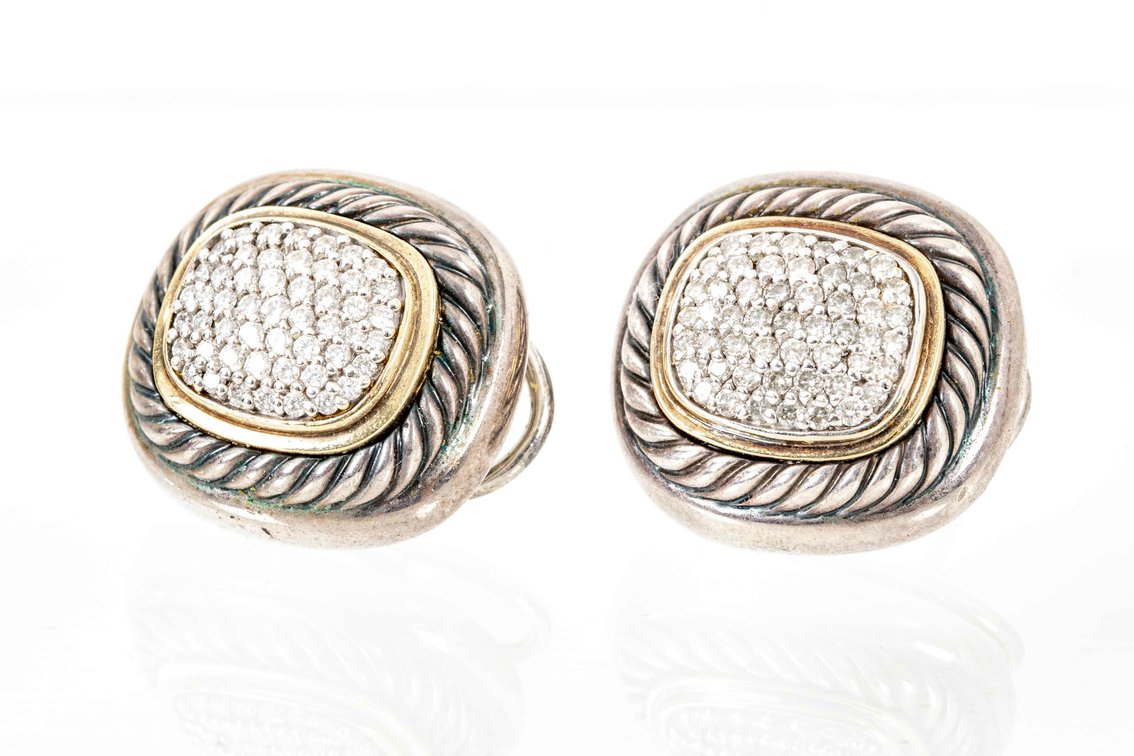 D. Yurman- Diamond Albion Cable Earrings- 20.1 G