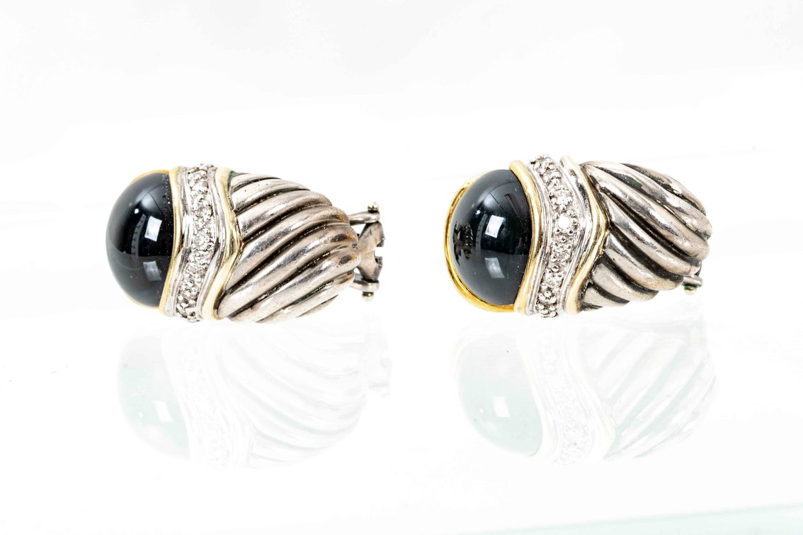 D. Yurman- Dia. & B. Onyx Waverly Earrings-19.5 G